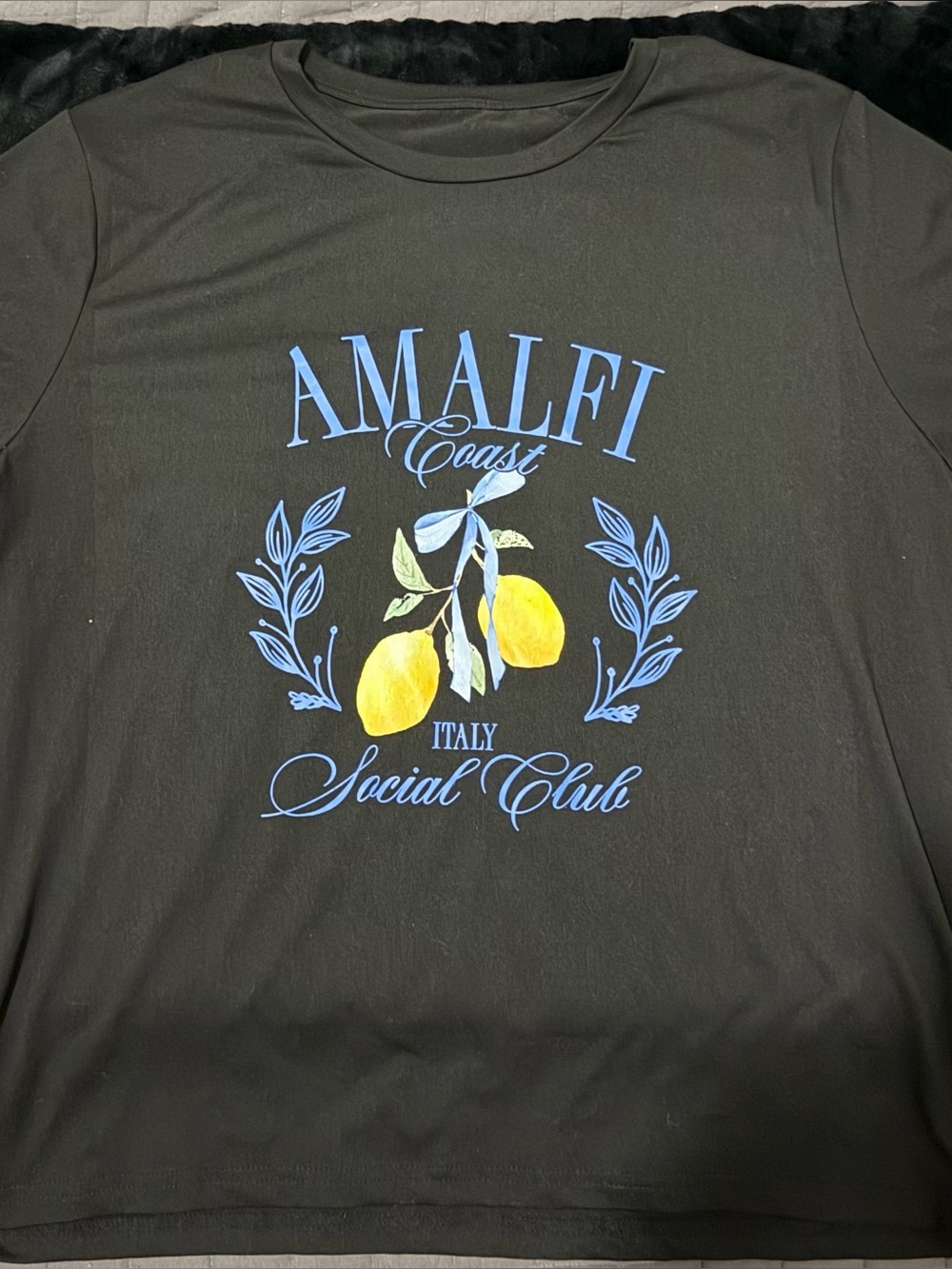 Black Amalfi Coast Italy Social Club graphic tee